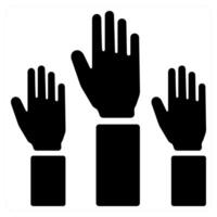 Raise Hands icon concept in black color vector