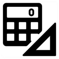 Calculator and math icon concept in black color vector