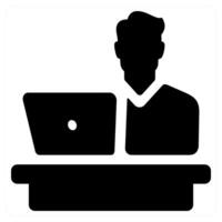 Desk icon concept in black color vector