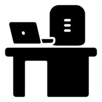 Desk and table icon concept in black color vector