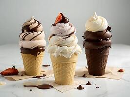 Three-Layer Ice Cream Cone photo
