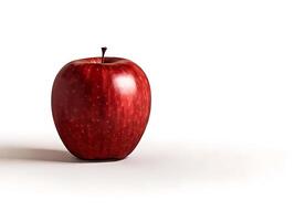 Top View of Red Apple Isolated on White Background photo