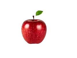 Healthy Red Apple on Plain White Background Close-Up View photo