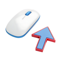 Computer mouse and cursor arrow. Click here concept. png