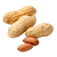 Close up of peanuts in shell and shelled peanuts. png