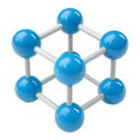 3D model of a simple cubic crystal lattice structure. png