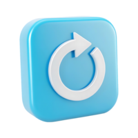3D render of a blue refresh button. png