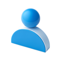 Abstract 3D person icon, profile symbol. png