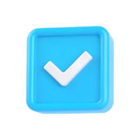 3D render of a blue checkmark button. png