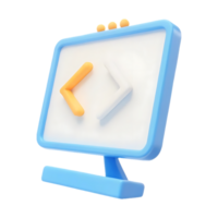 3D render of a computer screen with left and right arrows. png