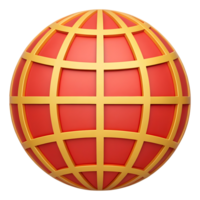 Red and gold globe icon. Global network, connection, internet concept. png