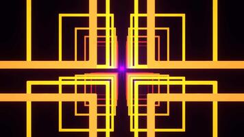 Yellow and Pink Fantastic Spatial Corridor of Square Shapes Background VJ Loop in 4K video