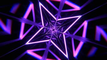 Light Green and Purple Mirrored Geometric Flashing Corridor Background VJ Loop in 4K video