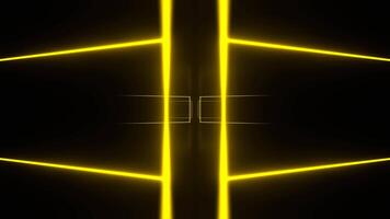 Yellow and Green Neon Area with Rotating Rectangles Background VJ Loop in 4K video