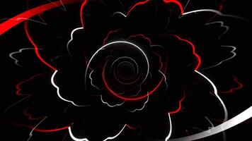 Red and White Spiral Moving Neon Light Tunnel Background VJ Loop in 4K video
