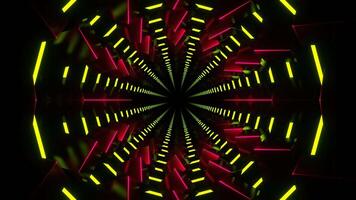 Light Green and Pink Neon Fantasy Abstract Hallway Background VJ Loop in 4K video