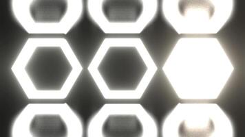 White Alternating Flashing Strobes Hexagons Background VJ Loop in 4K video