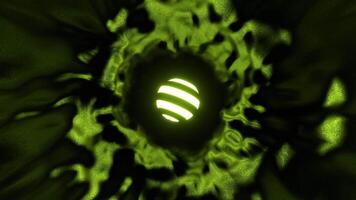 Light Green Fantasy Portal with A Glowing Spherical Artifact Background VJ Loop in 4K video