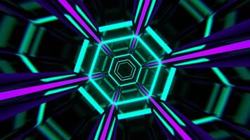 Purple and Turquoise Neon Strobe Hexagon Kaleidoscope Background VJ Loop in 4K video
