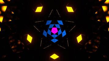 Blue Pink and Orange Active Flashing Neon Geometric Background VJ Loop in 4K video