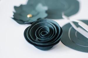 Paper cutting, ornament, design and model cut with a cutting plotter for professional activity or leisure, authentic activity and real life, sale photo