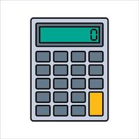 Calculator Flat design style, digital calculator for financial calculations, ideal for accounting visuals and tax preparation graphics vector