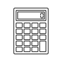 Calculator Outline style, digital calculator for financial calculations, ideal for accounting visuals and tax preparation graphics vector