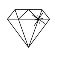 Diamond Outline style, diamond icon, representing wealth or high value, suitable for luxury, finance, and savings-related visuals vector