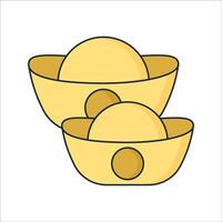 Gold Ingots Flat design style, shiny gold ingots in stack, suitable for finance themes luxury promotions and investment visuals vector