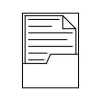 Document Folder Outline style, folder with paper sheet, representing office data storage, great for admin graphics and business management visuals vector