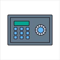 Safe Box Flat design style, blue security safe for storing valuables, ideal for banking, finance, and cybersecurity-related designs vector