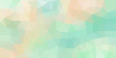 Soft pastel low poly background with abstract polygonal shapes in mint green, peach, and beige tones. A gentle and soothing texture ideal for design or digital art. vector