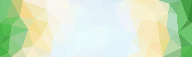 Light low poly abstract background with soft green, yellow, and blue tones. A gentle geometric design ideal for spring, nature, or fresh-themed visuals. vector