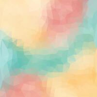 Soft pastel low poly background with blended hues of teal, peach, and rose. Triangular abstract design creates a calm, dreamy texture ideal for creative or decorative uses. vector