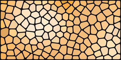Abstract mosaic background with irregular polygonal shapes in warm tones of beige, orange, and brown, resembling stained glass or a giraffe pattern. vector