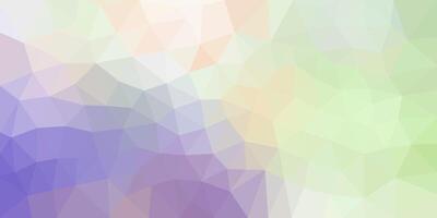 Abstract low poly background featuring soft gradients of purple, green, and beige. The polygonal design creates a calm and modern texture ideal for digital and creative projects. vector