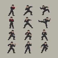 Combat and Fighting Stances Action Packed Reference vector
