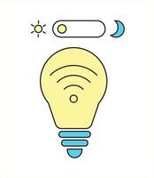 Smart Lighting Concept, Adjustable Brightness and Connectivity Icon vector