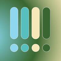 Harmonious color palette with smooth pastel tones and modern shapes and round lines vector