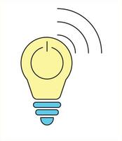 Smart Bulb Icon with Wireless Signals for Energy Efficient Technology vector