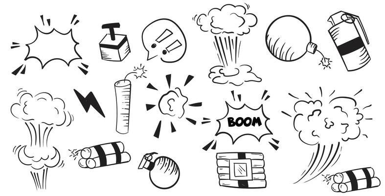 Hand Drawn Doodle Elements for Creative Designs and Illustrations, Aesthetic Line Art