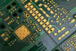 Electronic circuit board abstract background. computer hardware. photo