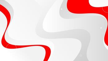 Abstract red and white background with curved lines vector