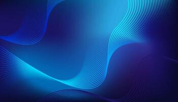 Abstract blue wave background with wavy lines vector