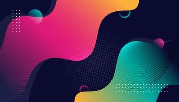 Abstract background with colorful waves and dots vector