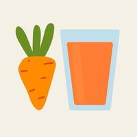 Carrot juice. Hand drawn design, illustration. vector