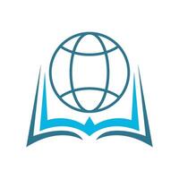 Planet with book logo icon design vector