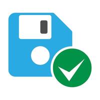 Floppy disk OK icon design vector