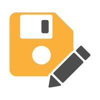 Floppy disk pencil icon design vector