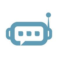Robot Chat app logo design vector
